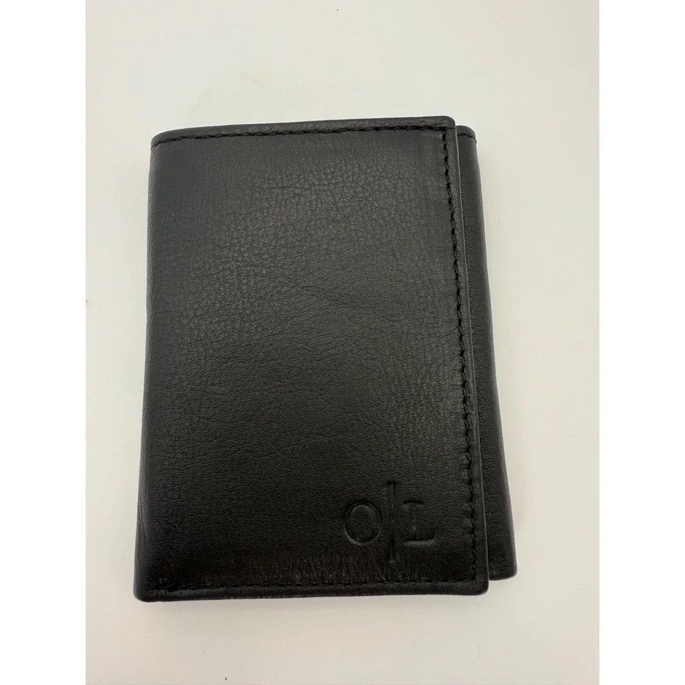 Men's Black RFID Leather Trifold Wallet ID Window Credit Card Holder Genuine Lea